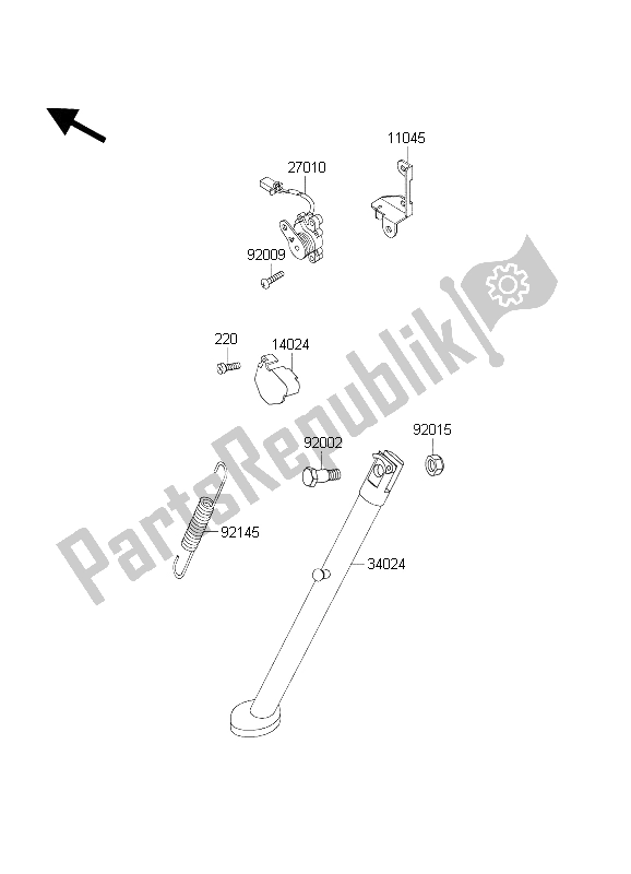 Todas las partes para Stand (s) de Kawasaki KLR 650C 2004