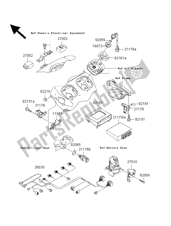 All parts for the Fuel Injection of the Kawasaki Ninja ZX 12R 1200 2000