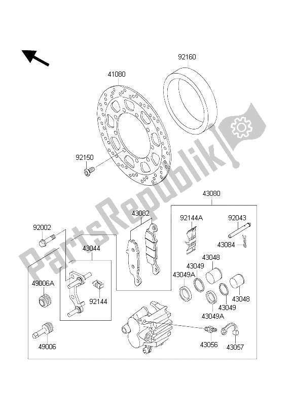 All parts for the Front Brake of the Kawasaki KLR 650C 2004