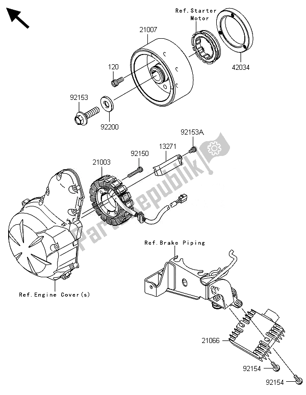 Todas las partes para Generador de Kawasaki Versys 1000 ABS 2014