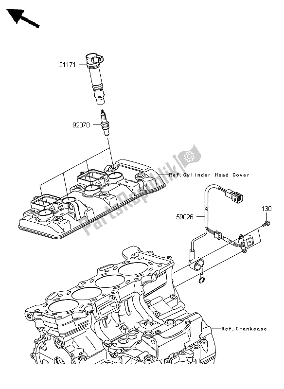 All parts for the Ignition System of the Kawasaki Ninja ZX 6R 600 2008