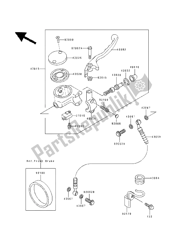 Todas las partes para Cilindro Maestro Delantero de Kawasaki EN 500 1994