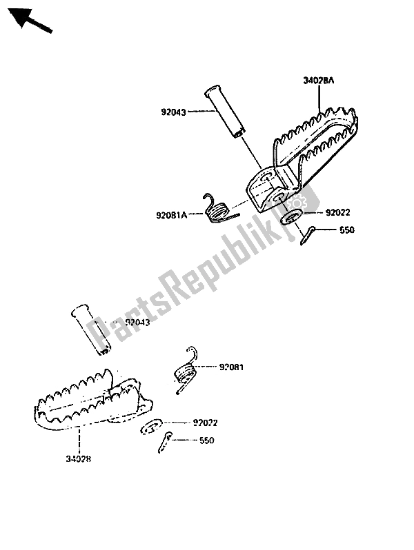 Todas las partes para Paso de Kawasaki KX 500 1986