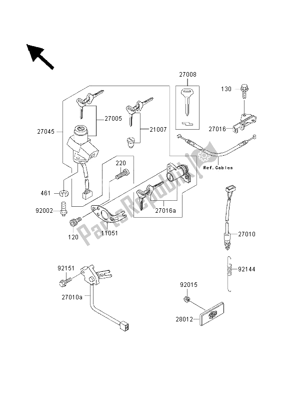 Todas las partes para Switch De Ignición de Kawasaki Ninja ZX 12R 1200 2000