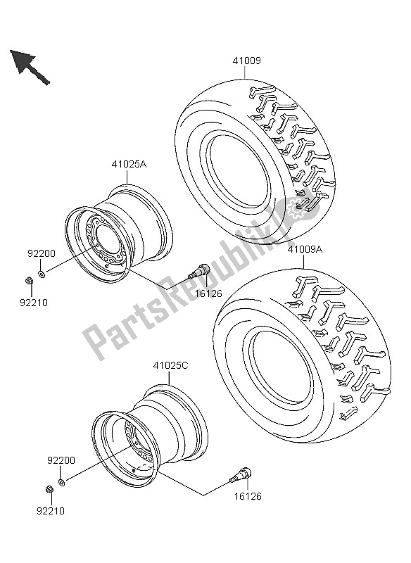 All parts for the Tires of the Kawasaki KVF 360 2005