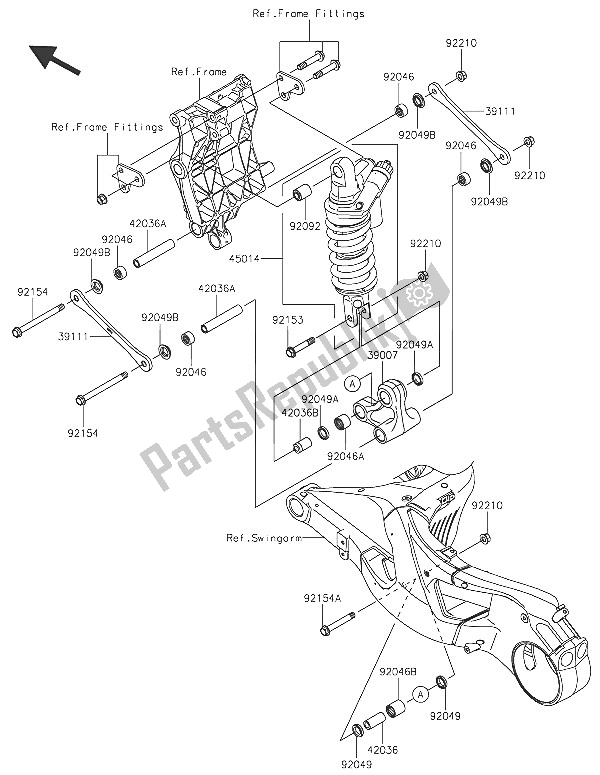 Tutte le parti per il Sospensione E Ammortizzatore del Kawasaki Ninja H2 1000 2016