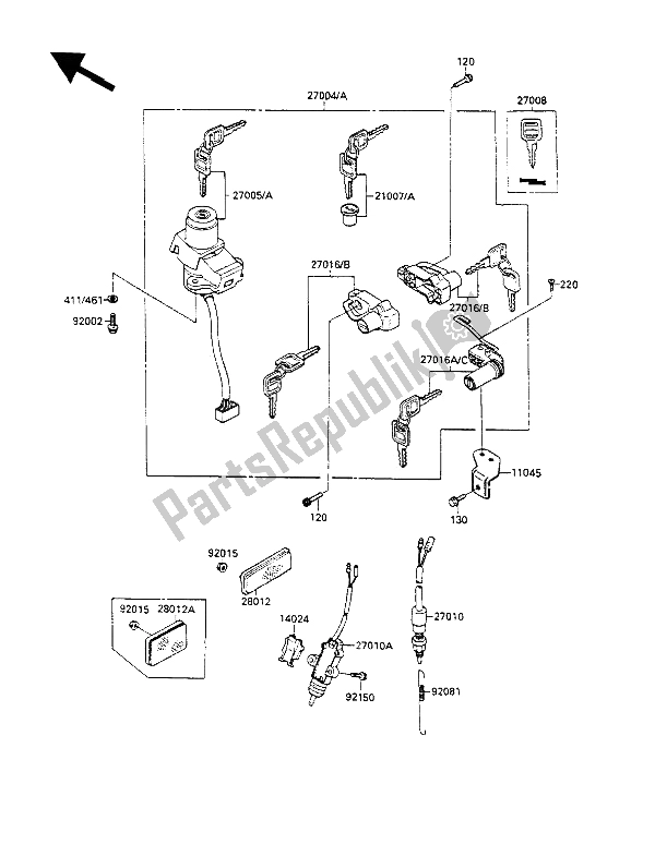 Todas las partes para Switch De Ignición de Kawasaki GPX 600R 1990