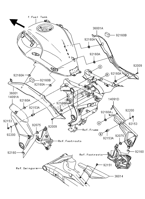 All parts for the Side Covers & Chain Cover of the Kawasaki Versys ABS 650 2009