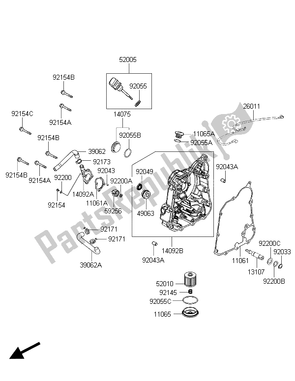 All parts for the Engine Cover(s) of the Kawasaki J 300 2015