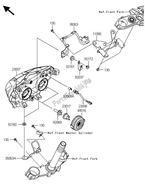 Tutte le parti per il Fari (s) del Kawasaki Z 800 ABS BDS 2013