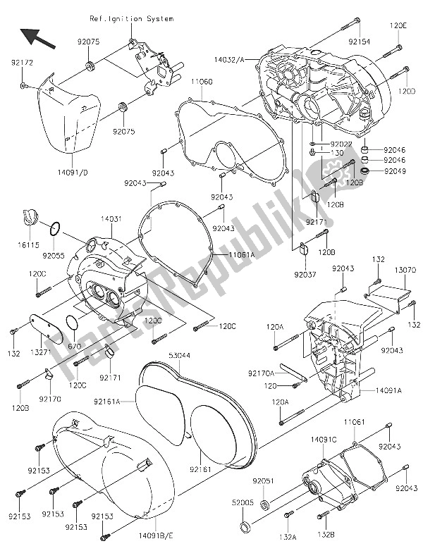 All parts for the Engine Cover(s) of the Kawasaki Vulcan 900 Classic 2016