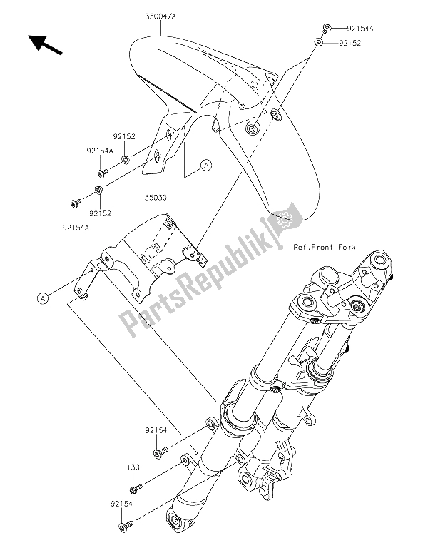 Todas las partes para Guardabarros Delantero de Kawasaki Z 300 2015