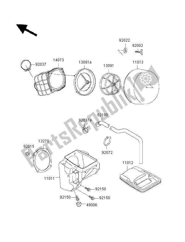 Tutte le parti per il Filtro Dell'aria del Kawasaki KLX 650R 1996