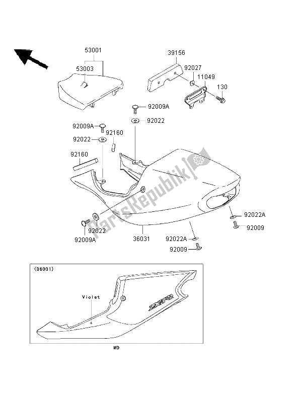 Tutte le parti per il Posto A Sedere del Kawasaki Ninja ZX 7 RR 750 1997