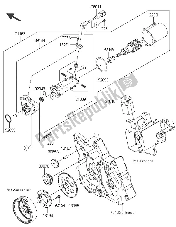 Toutes les pièces pour le Démarreur du Kawasaki KLX 110 2016