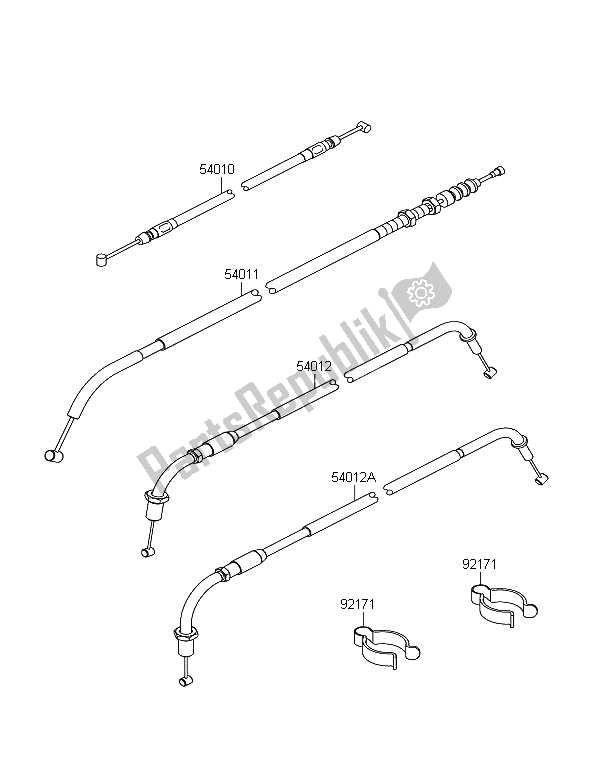 All parts for the Cables of the Kawasaki W 800 2012