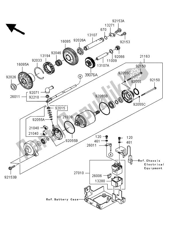 Alle onderdelen voor de Startmotor van de Kawasaki ZZR 1400 2007