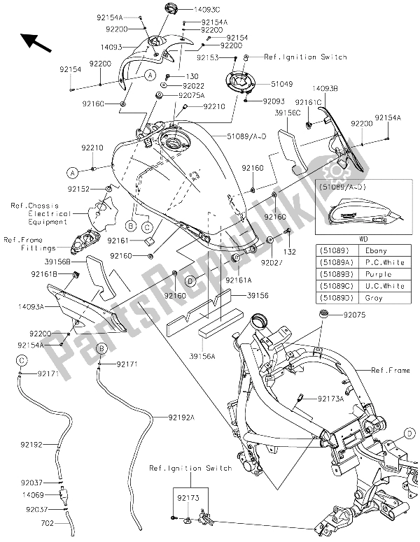 Wszystkie części do Zbiornik Paliwa Kawasaki Vulcan S ABS 650 2015