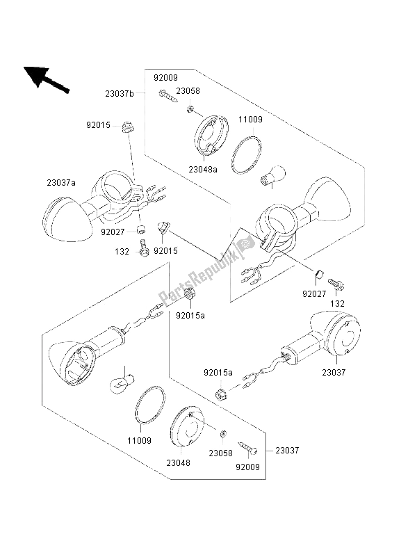 All parts for the Turn Signals of the Kawasaki Eliminator 125 2002