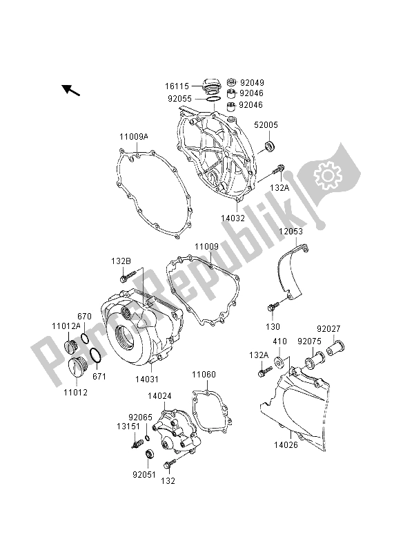 Todas las partes para Cubierta Del Motor de Kawasaki GPZ 500S UK 1995