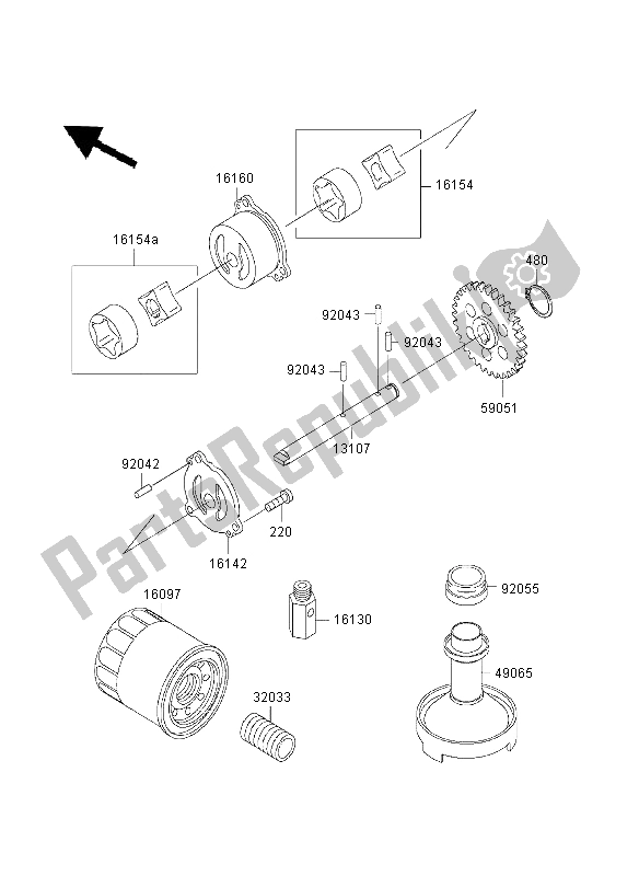 Tutte le parti per il Pompa Dell'olio del Kawasaki ZZR 600 2003