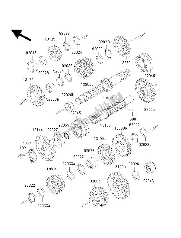 Toutes les pièces pour le Transmission du Kawasaki GPZ 500S 2002