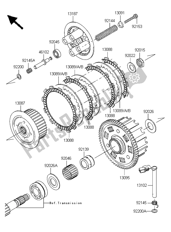 Tutte le parti per il Frizione del Kawasaki Z 750S 2006