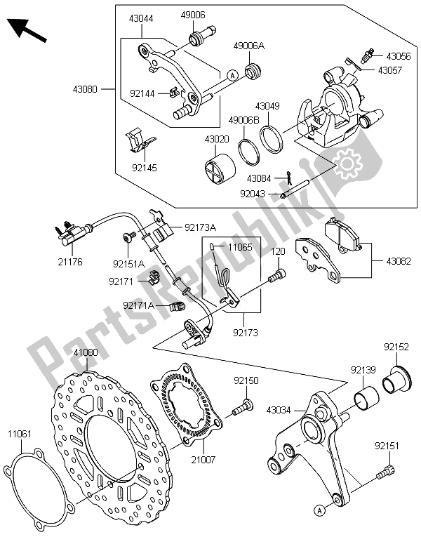 Todas las partes para Freno Trasero de Kawasaki ZX 1000 SX ABS 2014