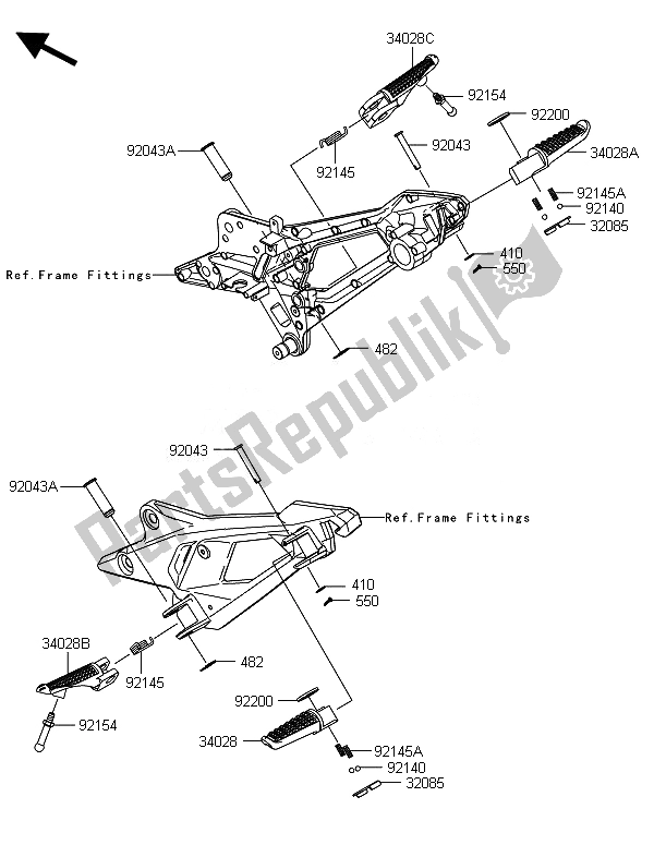 Toutes les pièces pour le Repose-pieds du Kawasaki Z 800E Version 2014