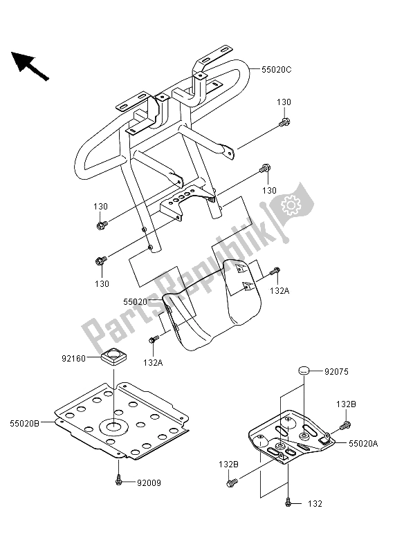 All parts for the Guard of the Kawasaki KVF 360 4X4 2011