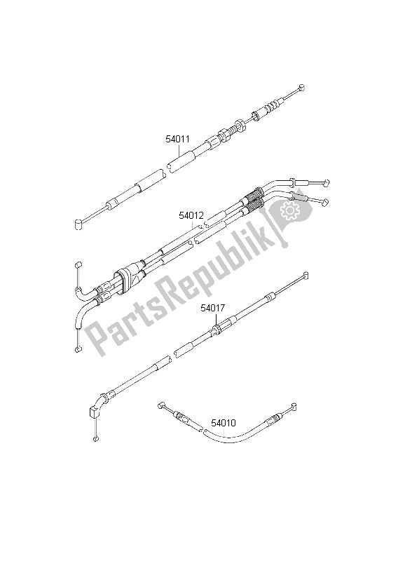 Todas las partes para Cables de Kawasaki Ninja ZX 12R 1200 2001