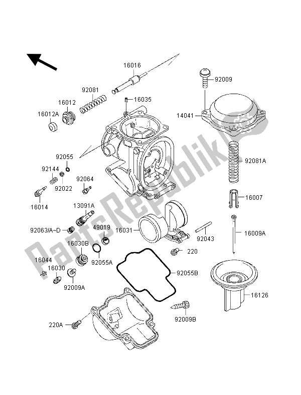 Alle onderdelen voor de Carburateur Onderdelen (it, Nl, Uk) van de Kawasaki ZXR 400 1998