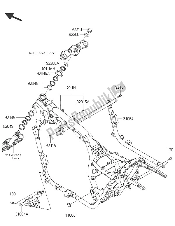 All parts for the Frame of the Kawasaki Vulcan 1700 Nomad ABS 2016