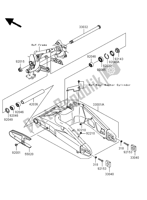 All parts for the Swingarm of the Kawasaki Versys ABS 650 2009