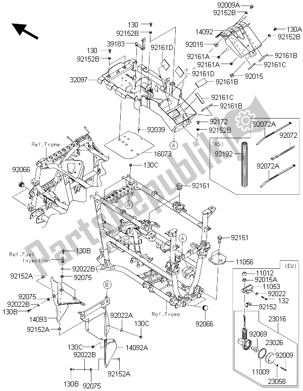 Todas as partes de Acessórios De Quadro do Kawasaki Brute Force 750 4X4I EPS GFF 2015