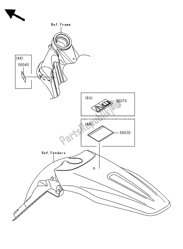 Toutes les pièces pour le Étiquettes du Kawasaki KX 250F 2007