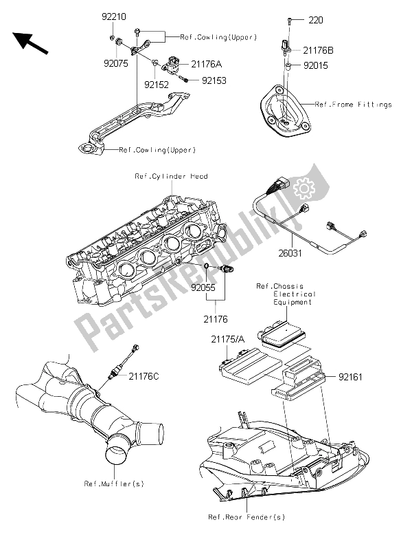 All parts for the Fuel Injection of the Kawasaki ZZR 1400 ABS 2015