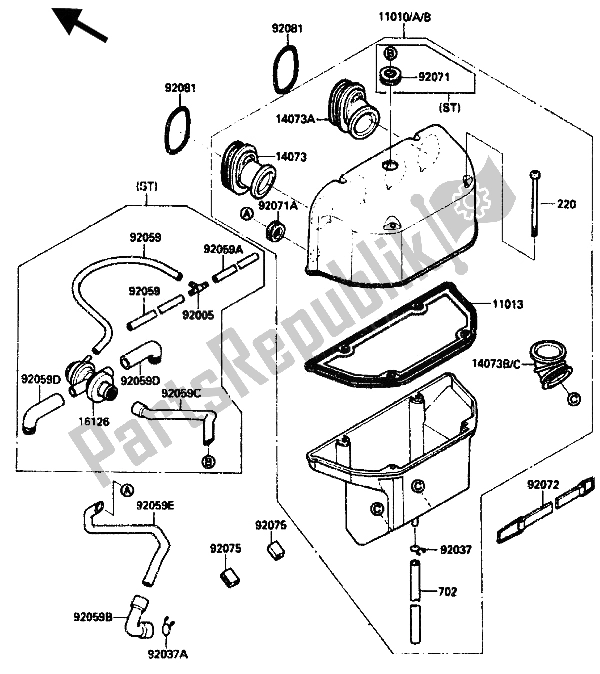 Todas las partes para Filtro De Aire de Kawasaki ZX 10 1000 1990