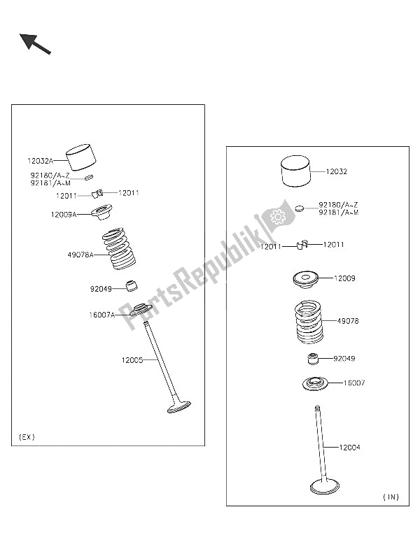 All parts for the Valve(s) of the Kawasaki Ninja ZX 6R 600 2016