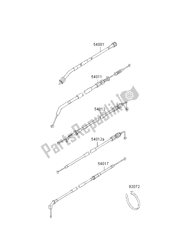 Toutes les pièces pour le Câbles du Kawasaki GPZ 500S 2003