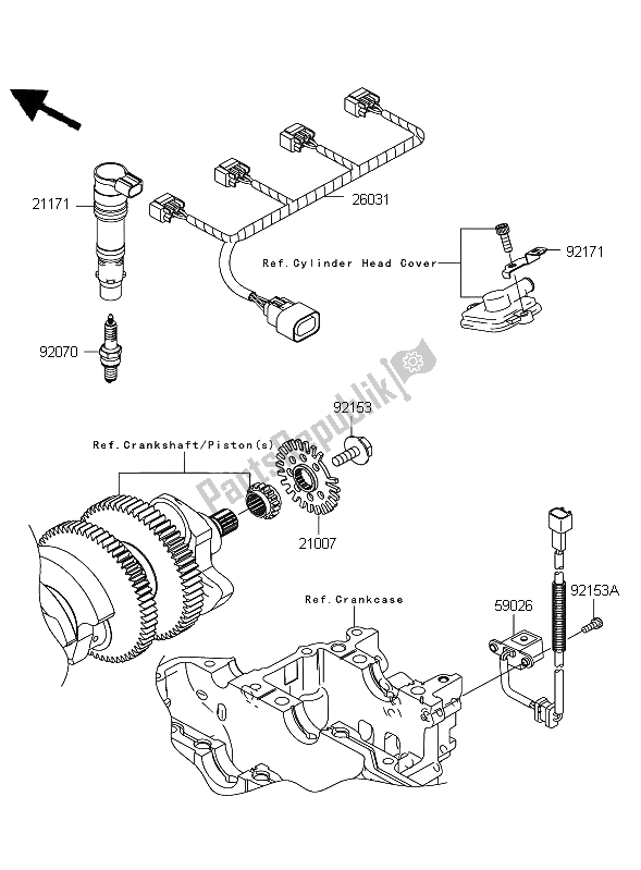 Tutte le parti per il Sistema Di Accensione del Kawasaki 1400 GTR 2008