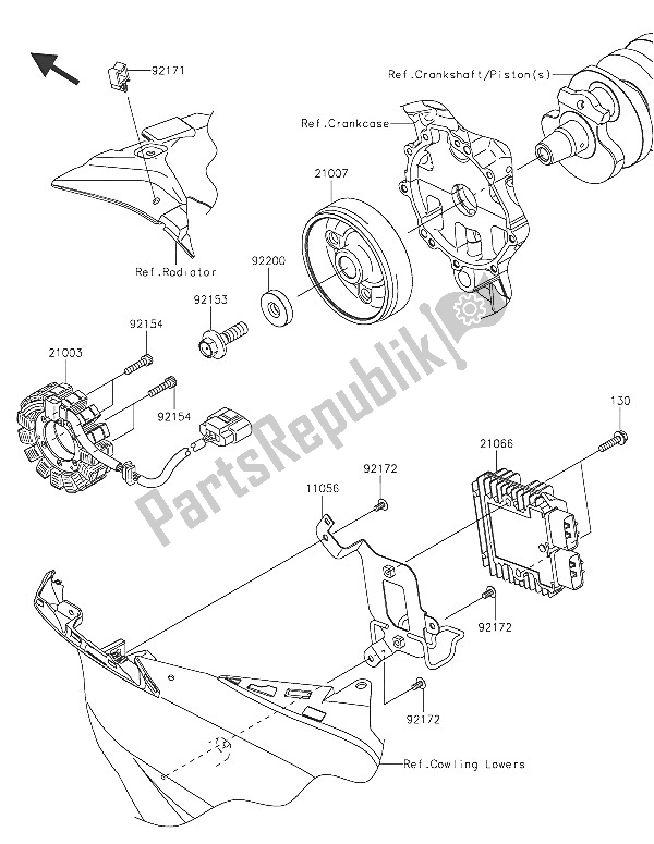 All parts for the Generator of the Kawasaki Ninja ZX 6R 600 2016