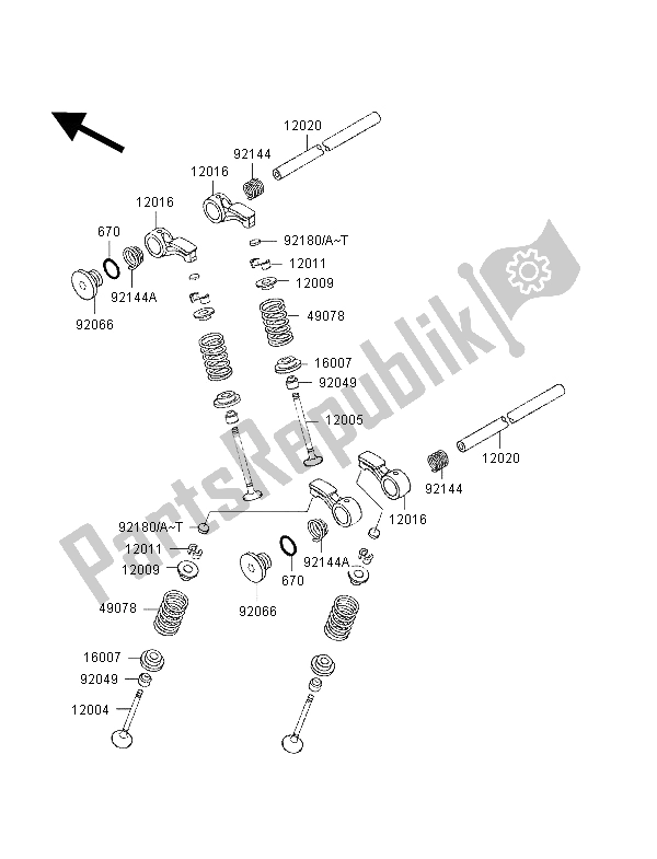 All parts for the Valve of the Kawasaki ZXR 400 1998