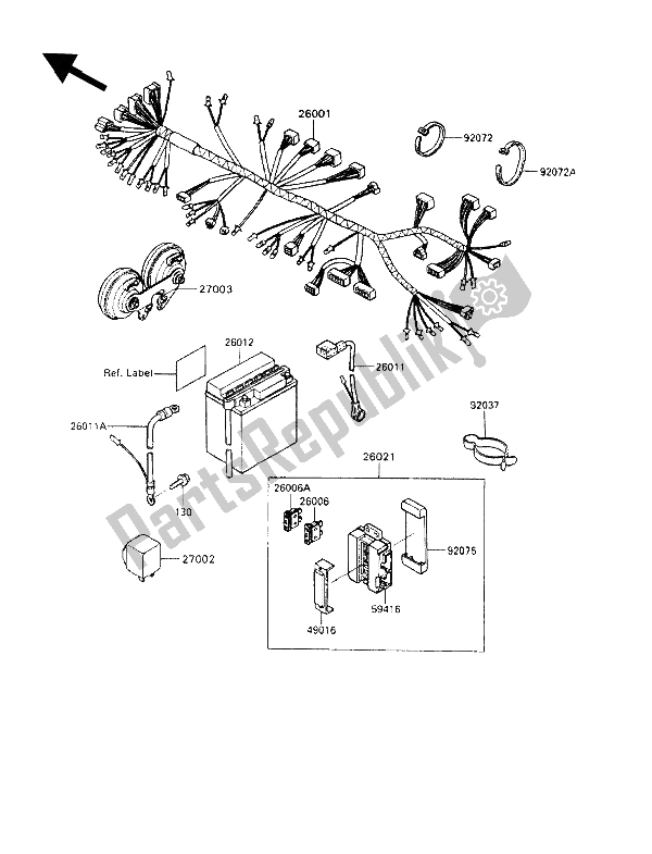 All parts for the Electrical Equipment of the Kawasaki VN 750 Twin 1993