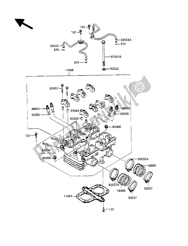 Tutte le parti per il Testata del Kawasaki GPZ 500S 1988