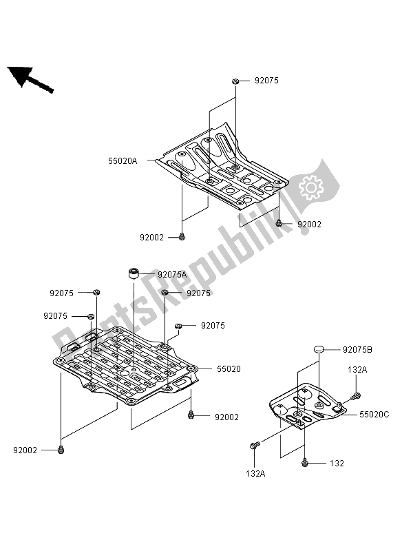 Toutes les pièces pour le Pièces Optionnelles (garde) du Kawasaki KVF 650 4X4 2006