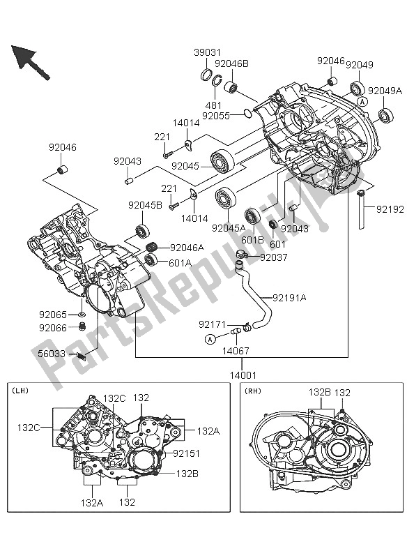 Tutte le parti per il Carter del Kawasaki KFX 700 2005