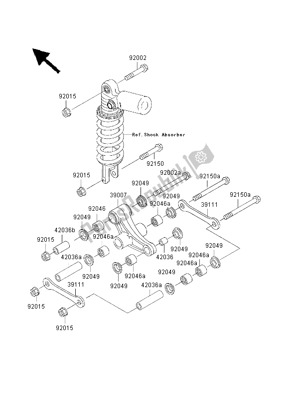 Todas las partes para Suspensión de Kawasaki Ninja ZX 7R 750 2000