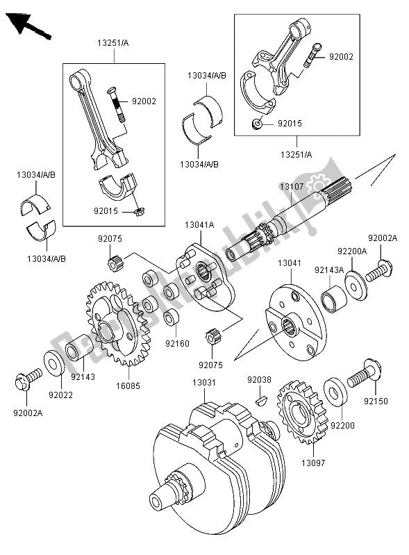 All parts for the Crankshaft of the Kawasaki VN 800 Classic 2006