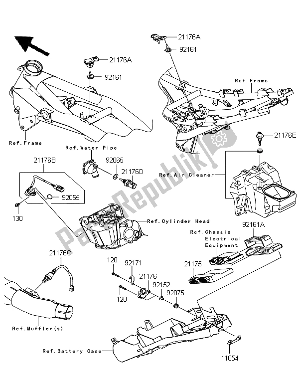 Alle onderdelen voor de Brandstof Injectie van de Kawasaki Z 750R 2012